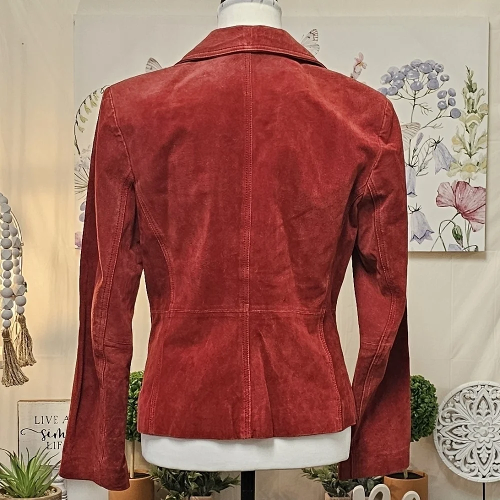 NEW YORK & COMPANY (STYLE.CN040071) GENUINE LEATHER SUEDE SINGLE BREASTE… - Picture 10 of 16